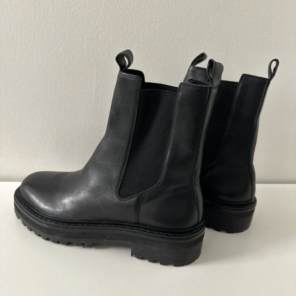 New Black Suede Studio Demi Calfskin Lug-Sole Chelsea Boots | Size: 8M - Picture 3 of 7